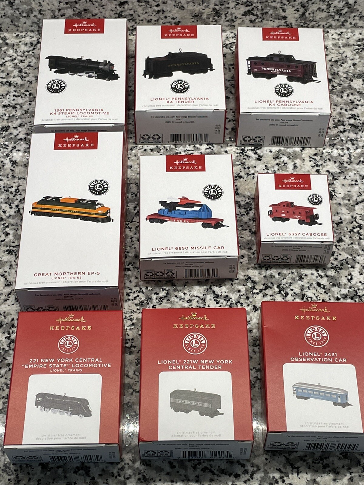 Hallmark Keepsake Ornaments "LIONEL TRAINS", COMPLETE SERIES (Set Of