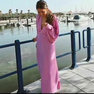 robe zara rose satin