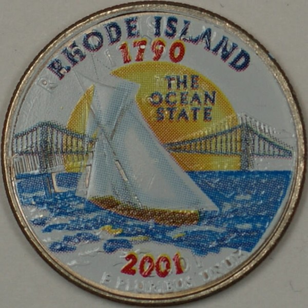 2001 Rhode Island Colorized State Quarter (p) for sale online eBay