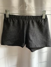 Destira Gymnastics Leotard Hot Shorts CL Child Large. Used Charcoal