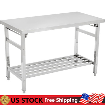 48''x24'' Stainless Steel NSF Kitchen Prep Table Restaurant Work Folding Worktable
