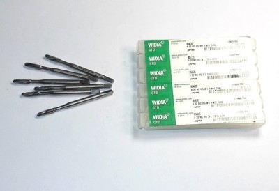 WIDIA Spiral Flute Plug Taps 6-32 H5 3FL HSS-E Left Hand 83635 (6 Pcs)