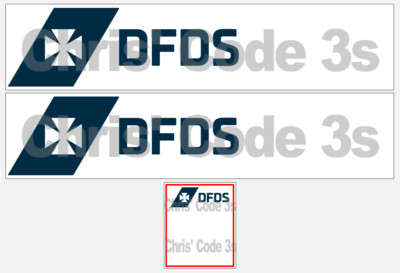 Code 3 selbstklebendes Vinyl Anhänger Aufkleber - DFDS weiß - 1/50 1/76 1/148 1/87/164