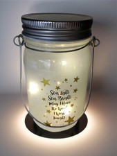 Linterna Wish Jar Iluminada Colgante Decoración Interior/Exterior "Estrella Luz Estrella Brillante"