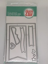 NEW Avery Elle Easy Layers Die Set 9 Dies 4x5.25 Square 2.5x4.5 Pennent Banners