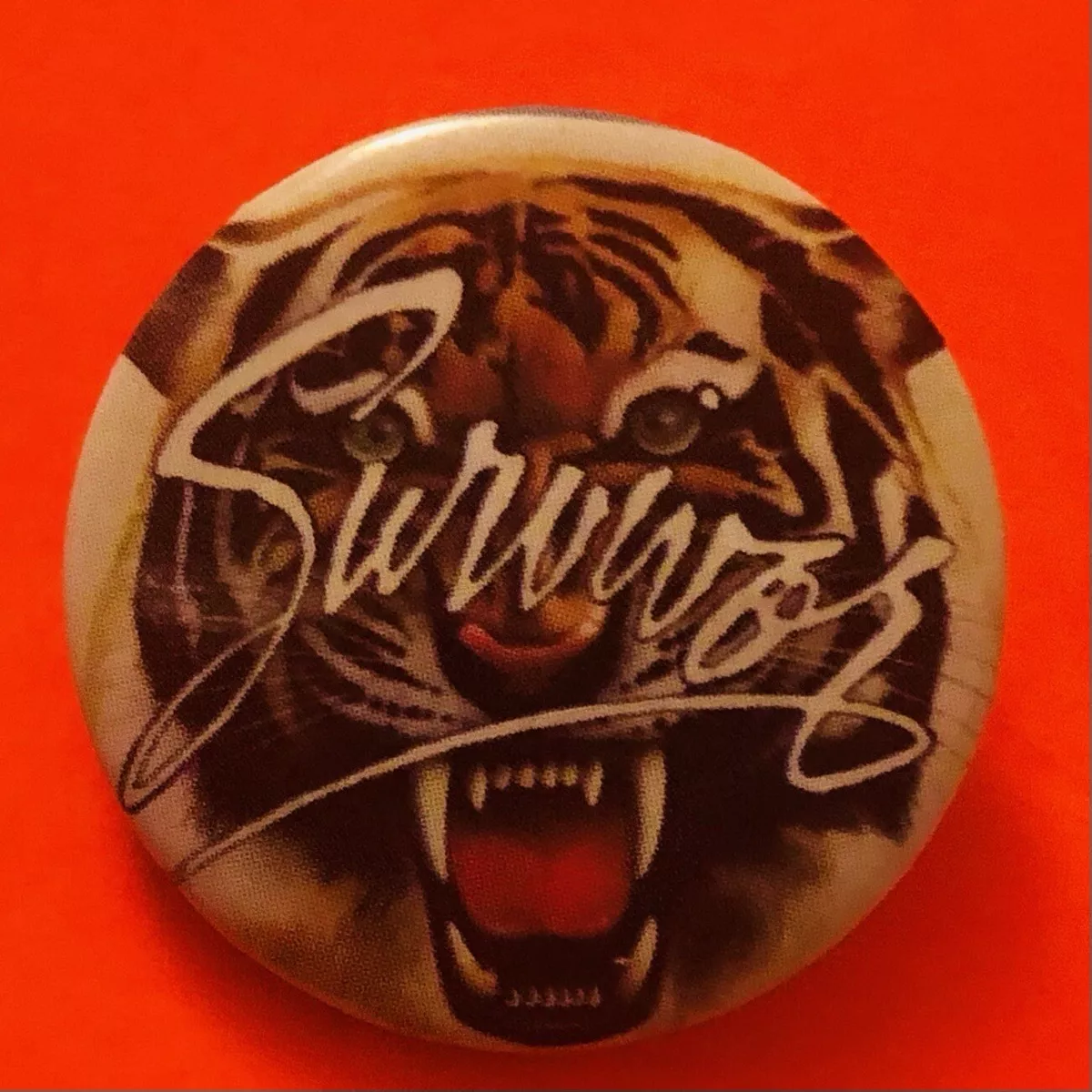 SURVIVOR band Pin Vintage 80s Original Eye of the Tiger Pinback