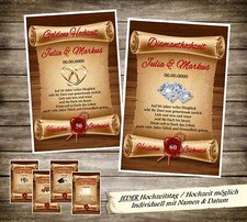 1 Urkunde - Hochzeitstag (wählbar) - A4 - Individueller Druck - Hochzeitstage