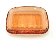 Vintage Fire & Light Glass Soap Dish ~ Recycled Glass ~ Copper Colored