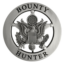Bounty Hunter Badge - Costume Dress Up Prop Collectible Display - All Metal