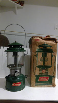 #ad Vintage 1970#x27;s Coleman 220F195 Dual Mantle Green Lantern in Box with Papers $79.00