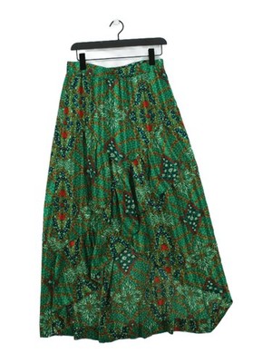 Ba&sh Damen Maxirock M grün geblümt Polyester mit Viskose lang Maxi