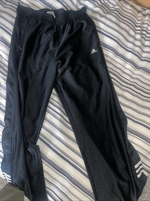 Vtg Adidas Men sz M Black Break Away Side Snap Tapered Pants Joggers