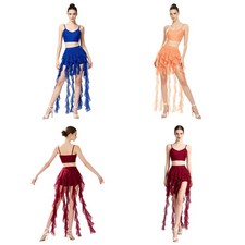 Women Dancewear Gymnastics Dance Outfits Stage Costume Ballroom Rumba Ballet