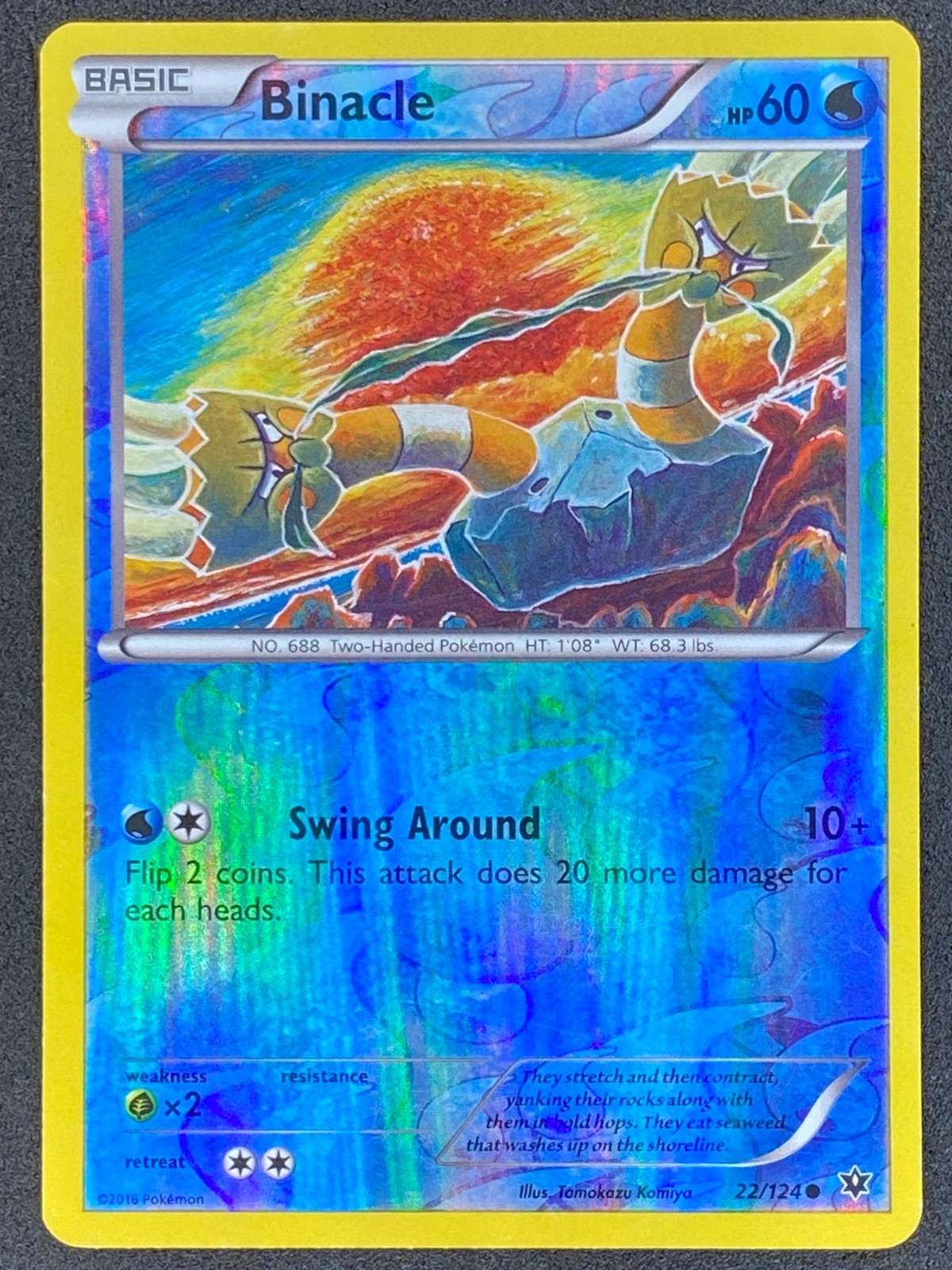 Pokémon Binacle Reverse Holo 22/124 FCO Fates Collide LP/NM