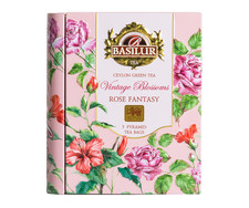 Mini libro da tè Basilir Ceylon Tea - fiori vintage - fantasia rosa - tè a...