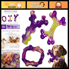 Tough Indestructible Dog Toys for Aggressive Chewers - 3 Pack, Bacon Flavor, Lar