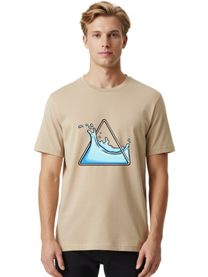 Triangle-Spill Mens Graphic Tee, 100% Cotton, Casual Summer Wear