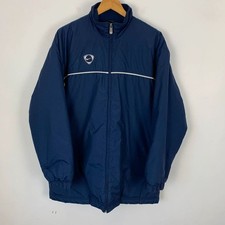 Vintage Nike Jacket Mens Medium Navy Blue Full Zip Managers Jacket Padded Winter
