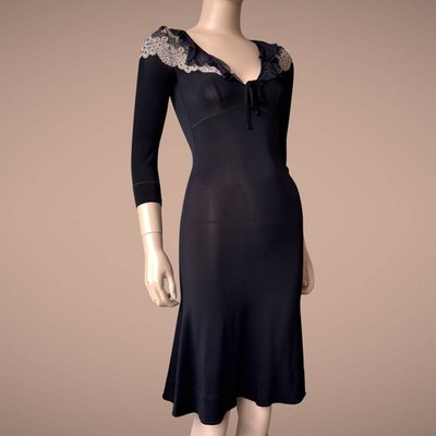 Roberto Just Cavalli RARE VTG Y2K Black Evening Dress Size XS