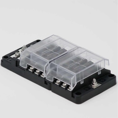 36 Volt DC/30 Amp In-Line 12 Circuit Position Fuse Block w/Blade Style Fuses