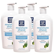 Kiss My Face Moisture Shave Fragrance Free 11 fl oz Each Pack of 4