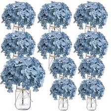 Mason Jars Centerpieces for Tables with Hydrangea, 10 Set Flower Centerpieces...