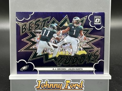 Jalen Hurts AJ Brown 2025 Donruss Optic Best Tuddys Purple Stars #22/25 #2