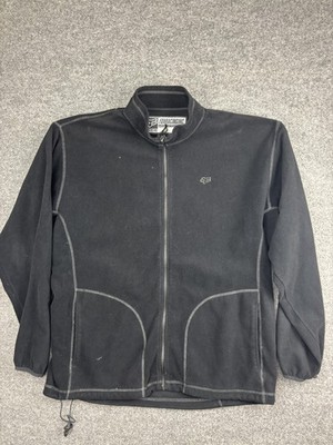 Fox Racing Snow Jacket Mens 2XL Black Fleece Full Zip Contrast Stitch Moto Logo