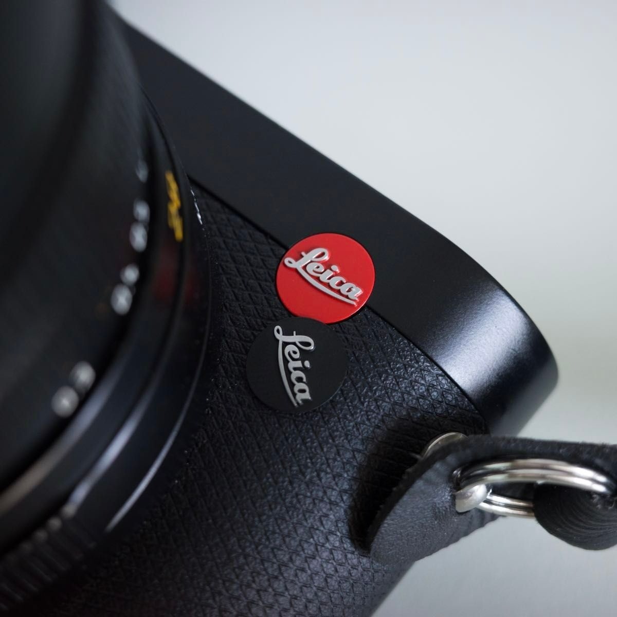 Leica Logo Badge Black 2-Piece Set for M6 M7 M8 M9 M10 Camera 10mm