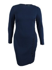 Lauren Ralph Lauren Women's Lace-Up Side Slit Dress (0, Royal Navy) 190232595303