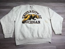 Vintage University of Michigan Wolverines 90s Crewneck Sweatshirt Gray Large USA