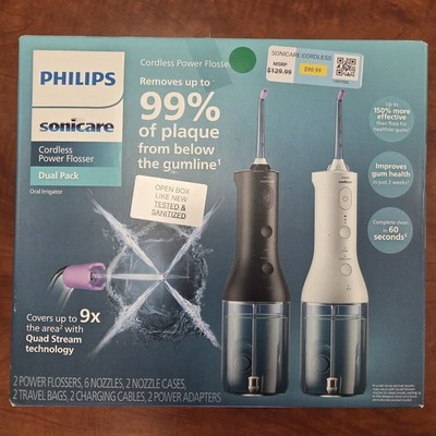 Philips Sonicare Cordless Power Flosser Dual Pack Black White Oral Irrigator