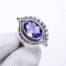 Iolite Gemstone 925 Sterling Silver Jewelry Ring, Christmas Gift, Elegant Ring