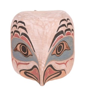 Salish Wood Eagle Mask By TG 20th Century Size 4.25" H x 2.875" L x 4.125" W