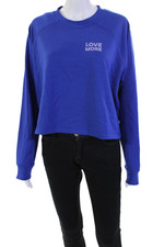 Spiritual Gangster Womens Long Sleeve Love More Sweatshirt Blue Size Small