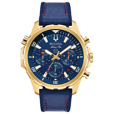 Bulova Series B 97B168 Men's Marine Star Quartz Silicone Strap Watch 44 mm