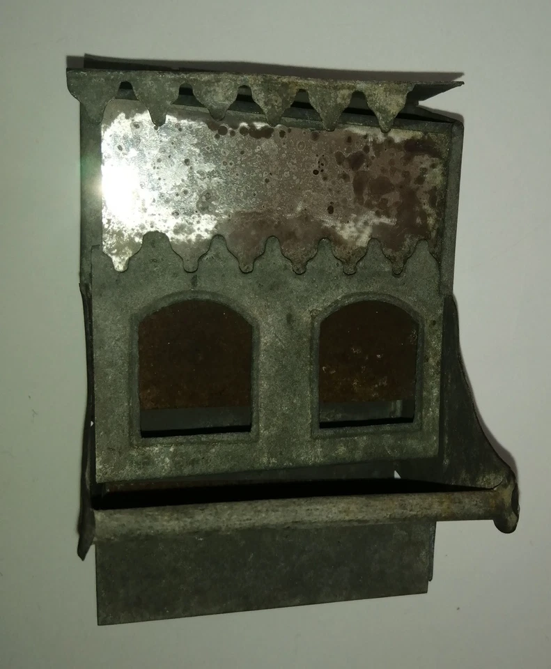 ancienne mangeoire abreuvoir à oiseau en zinc pour cage d'oiseaux - Photo 3/4