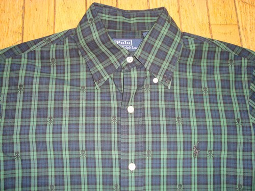 POLO RALPH LAUREN CAMICIA UOMO SCULL ALL OVER VESTIBILITÀ PERSONALIZZATA TAGLIA MEDIA INDOSSATA POCHISSIMO! - Foto 5 di 16