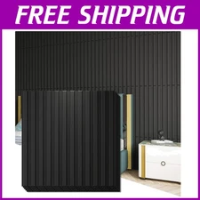 Lightweight Black Textured Wall Panels - 12 Tiles, 19.7in for Custom Aesthetics
