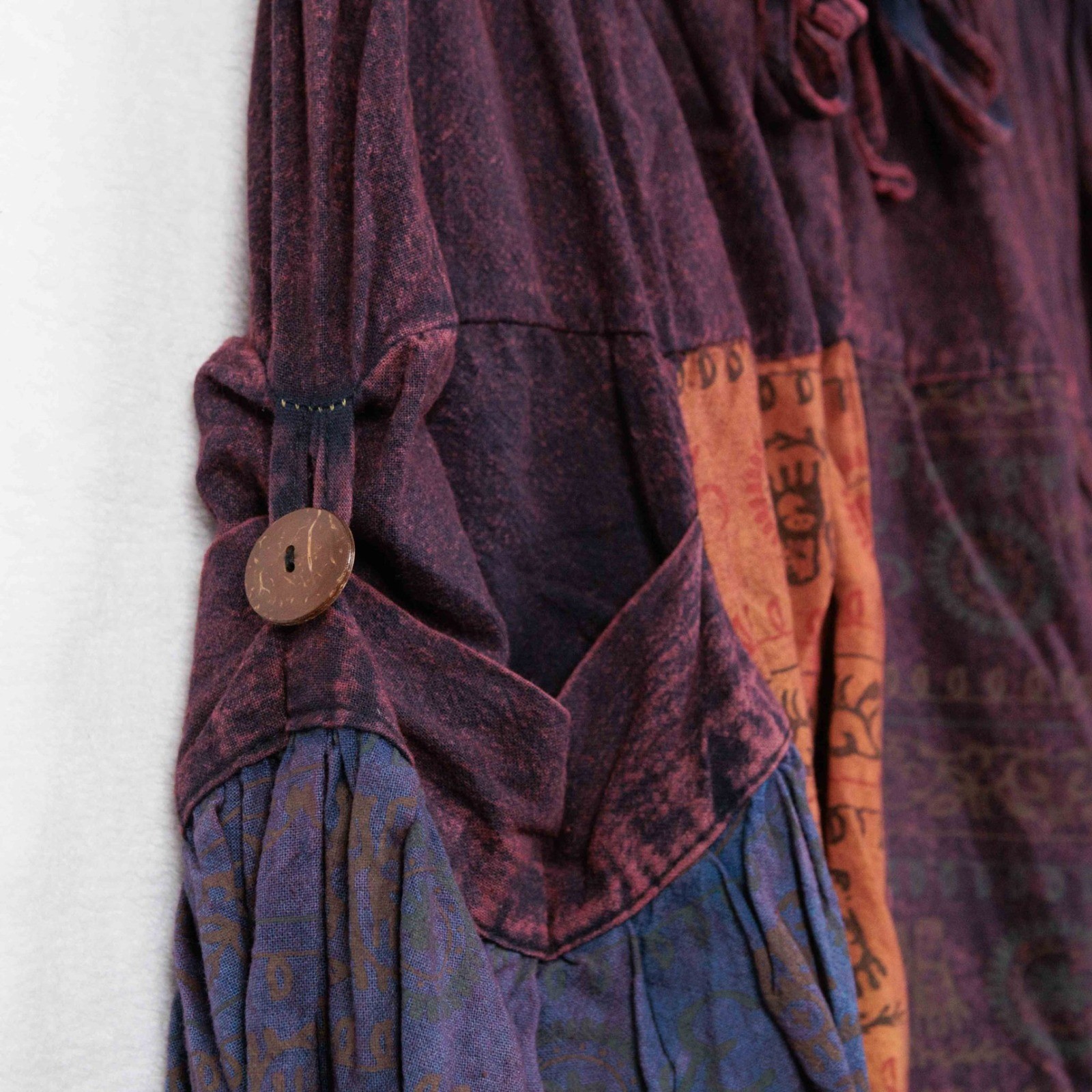 Patchwork Harem Pants Baggy Drawstring Pockets Hi… - image 3