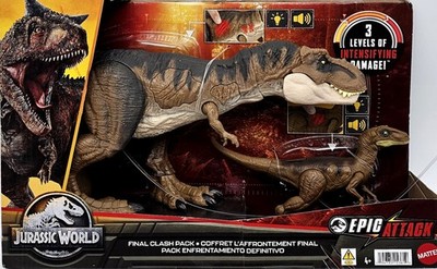 Jurassic World Epic Attack Final Clash Pack T-Rex Velociraptor Figuren NEU & OVP