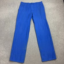 VINTAGE French Trousers Adult 36x32 Blue Work Wear Chore Canvas Utility Men