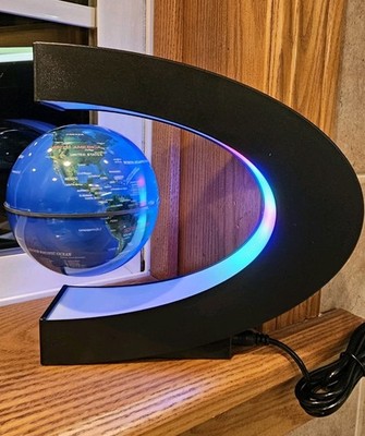 Magnetic Levitating Floating Globe with LED Lights, Cool Gadgets C Frame Globe