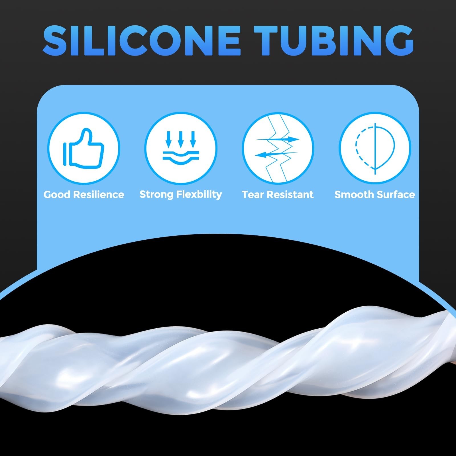 Silicone Tubing,1/2" ID x 5/8" OD Pure Silicon Tube High Temp Silicone Hose [...