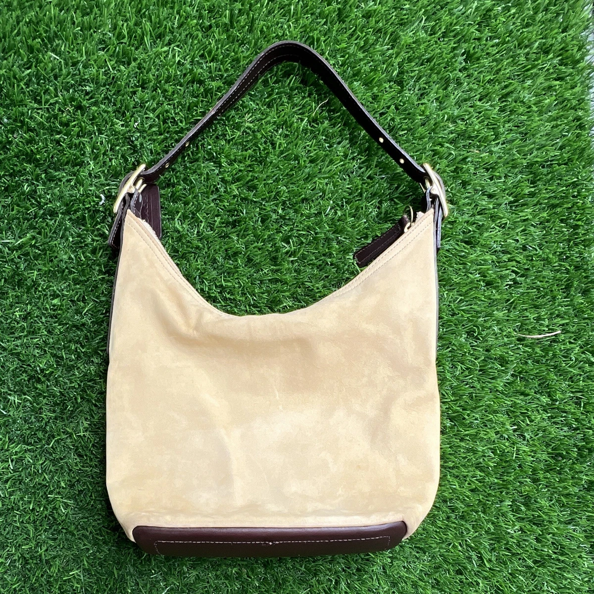 バッグ COACH Legacy Signature Tote Suede Beige Coach Legacy Suede Exterior Shoulder Bag Bags & Handbags for Women