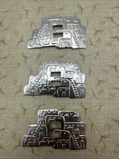 Pueblo 2" Slotted Concho Silver Leathercraft Southwestern Village Taos 3 Pack