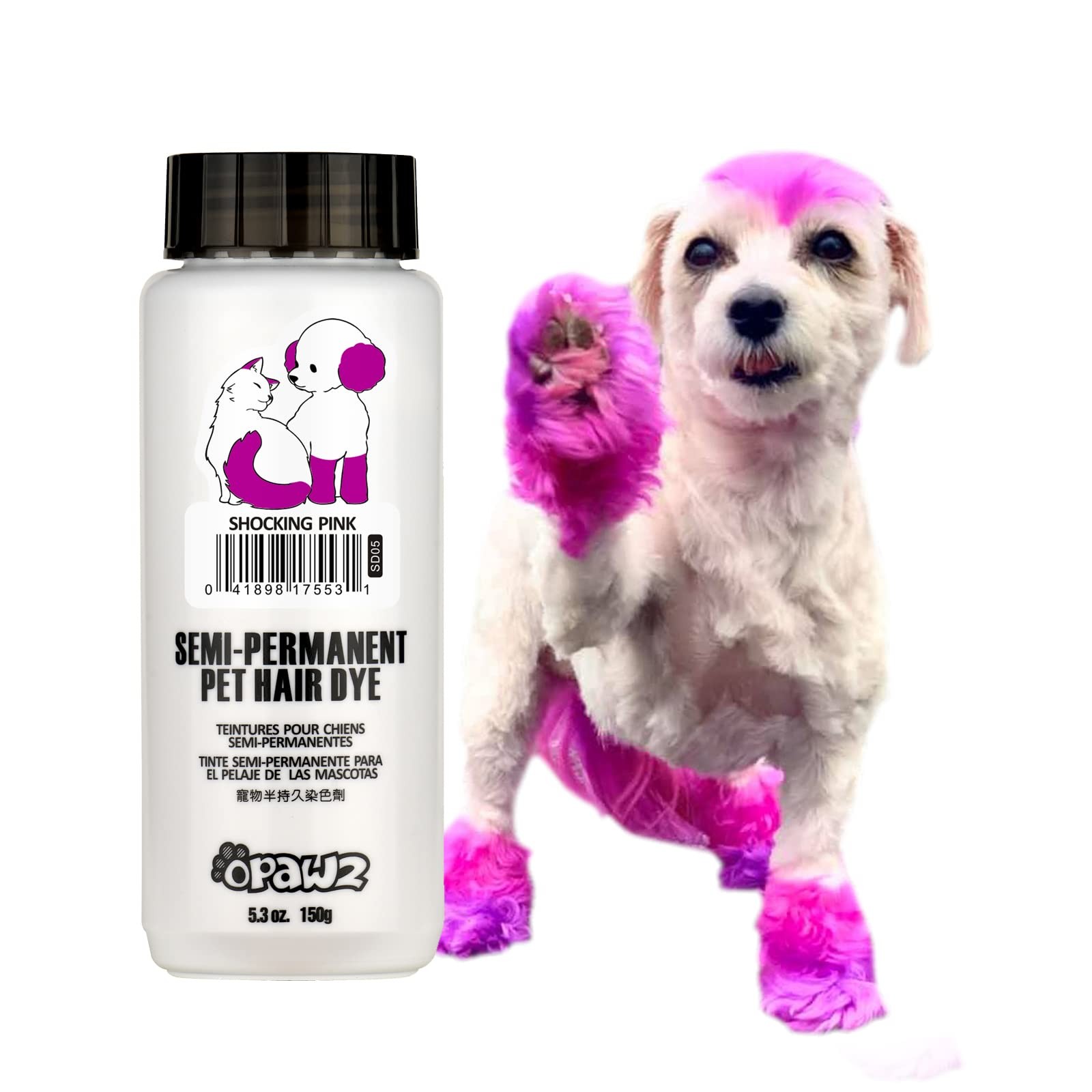 Semi-Permanent Dog Hair Dye, Food-Grade Pigment Dog Dye, Non-Toxic Pet Hair D...