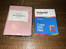 Polaroid Color 600 Film Rare,exp 04/20 8 Sheets Pink Album Plastic Color