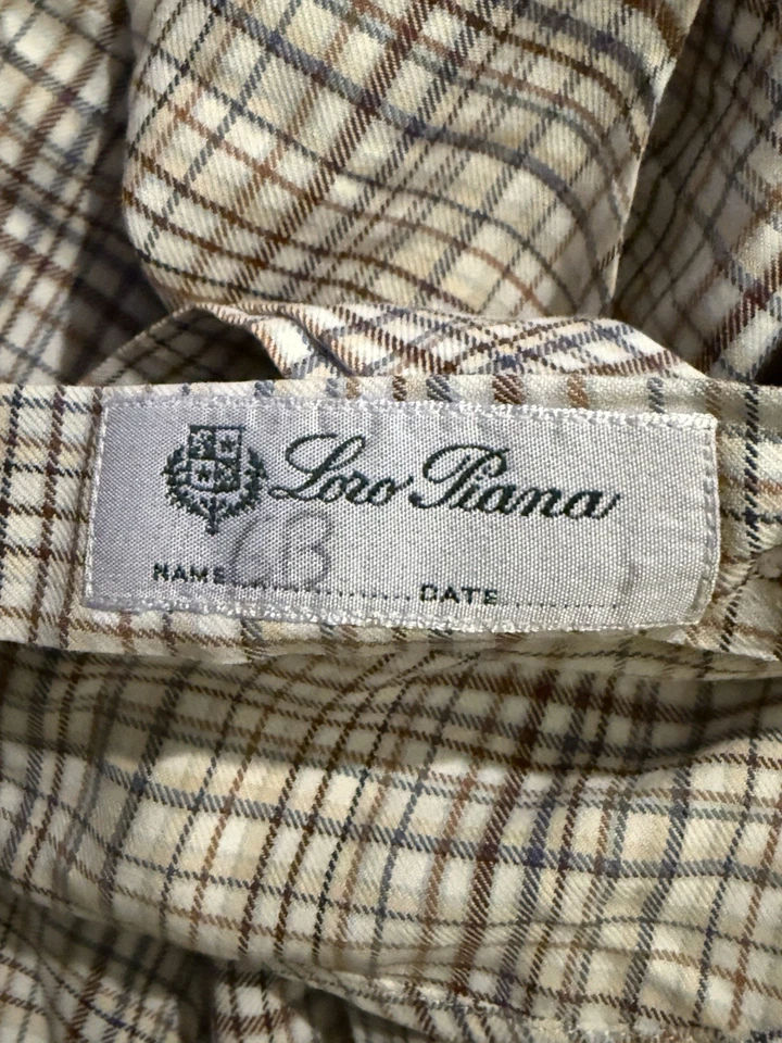 Camisa de vestir informal a cuadros de guinga multicolor Loro Piana con botones para hombre Foto 3 de 4