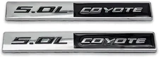 2x 5.0L Coyote Emblem Badge Chrome Black 3D Turbo Trunk for Car SUV